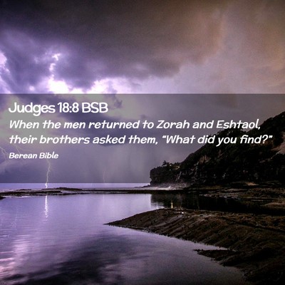 Picture 02 - Judges 18:8 BSB - When the men returned to Zorah and Eshtaol, their - Bible Verse Picture