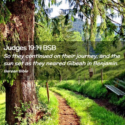 Picture 02 - Judges 19:14 BSB - So they continued on their journey, and the sun - Bible Verse Picture