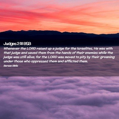 Picture 02 - Judges 2:18 BSB - Whenever the LORD raised up a judge for the - Bible Verse Picture