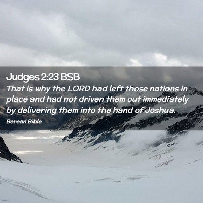 Picture 02 - Judges 2:23 BSB - That is why the LORD had left those nations in - Bible Verse Picture