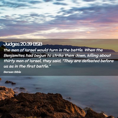 Picture 02 - Judges 20:39 BSB - the men of Israel would turn in the battle. When - Bible Verse Picture