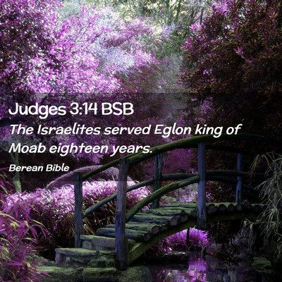 Picture 02 - Judges 3:14 BSB - The Israelites served Eglon king of Moab eighteen - Bible Verse Picture