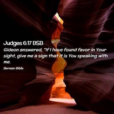 Picture 02 - Judges 6:17 BSB - Gideon answered, “If I have found favor in Your - Bible Verse Picture
