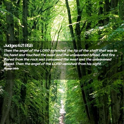 Picture 02 - Judges 6:21 BSB - Then the angel of the LORD extended the tip of - Bible Verse Picture
