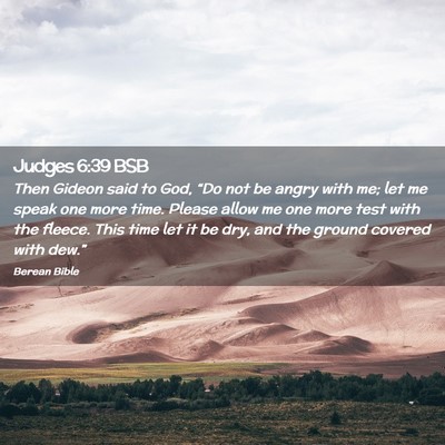 Picture 02 - Judges 6:39 BSB - Then Gideon said to God, “Do not be angry with - Bible Verse Picture