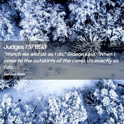 Picture 02 - Judges 7:17 BSB - “Watch me and do as I do,” Gideon said. - Bible Verse Picture