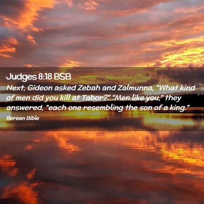 Picture 02 - Judges 8:18 BSB - Next, Gideon asked Zebah and Zalmunna, “What - Bible Verse Picture