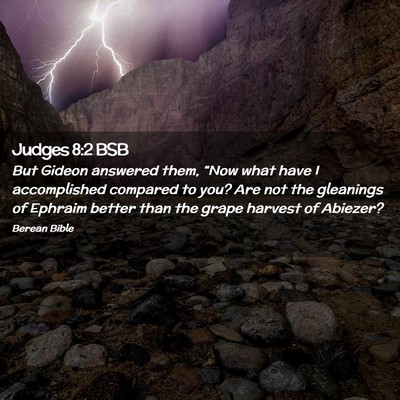 Picture 02 - Judges 8:2 BSB - But Gideon answered them, “Now what have I - Bible Verse Picture