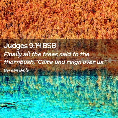 Picture 02 - Judges 9:14 BSB - Finally all the trees said to the thornbush, - Bible Verse Picture