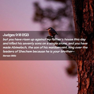 Picture 02 - Judges 9:18 BSB - but you have risen up against my father’s house - Bible Verse Picture