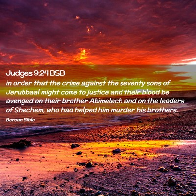 Picture 02 - Judges 9:24 BSB - in order that the crime against the seventy sons - Bible Verse Picture