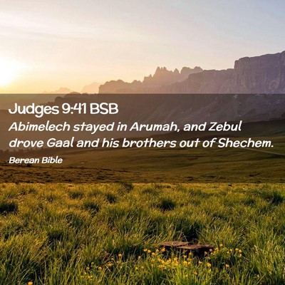 Picture 02 - Judges 9:41 BSB - Abimelech stayed in Arumah, and Zebul drove Gaal - Bible Verse Picture