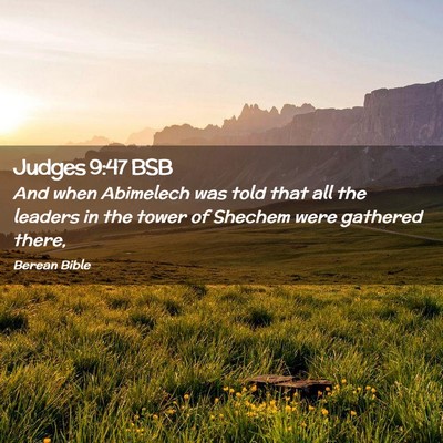 Picture 02 - Judges 9:47 BSB - And when Abimelech was told that all the leaders - Bible Verse Picture