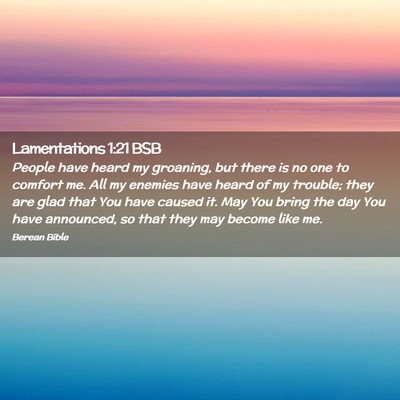 Picture 02 - Lamentations 1:21 BSB - People have heard my groaning, but there is no - Bible Verse Picture