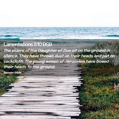 Picture 02 - Lamentations 2:10 BSB - The elders of the Daughter of Zion sit on the - Bible Verse Picture