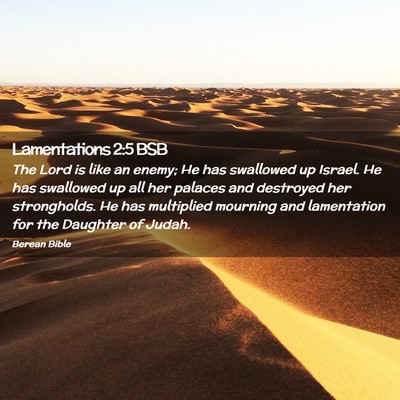 Picture 02 - Lamentations 2:5 BSB - The Lord is like an enemy; He has swallowed up - Bible Verse Picture