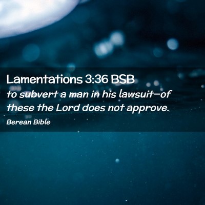 Picture 02 - Lamentations 3:36 BSB - to subvert a man in his lawsuit—of these the - Bible Verse Picture