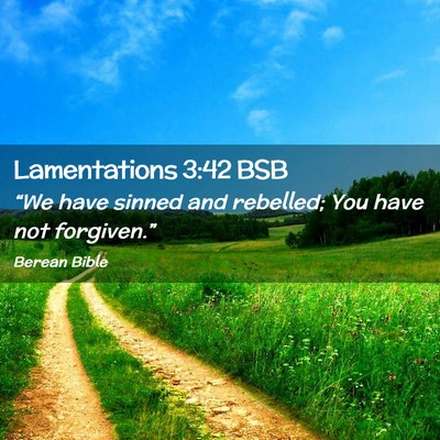 Picture 02 - Lamentations 3:42 BSB - “We have sinned and rebelled; You have not - Bible Verse Picture