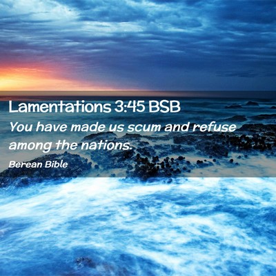 Picture 02 - Lamentations 3:45 BSB - You have made us scum and refuse among the - Bible Verse Picture