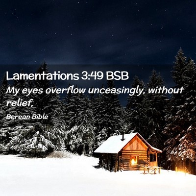 Picture 02 - Lamentations 3:49 BSB - My eyes overflow unceasingly, without - Bible Verse Picture
