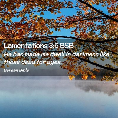Picture 02 - Lamentations 3:6 BSB - He has made me dwell in darkness like those dead - Bible Verse Picture