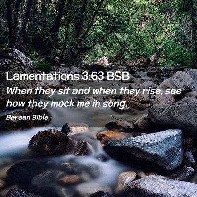 Picture 02 - Lamentations 3:63 BSB - When they sit and when they rise, see how they - Bible Verse Picture