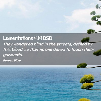 Picture 02 - Lamentations 4:14 BSB - They wandered blind in the streets, defiled by - Bible Verse Picture