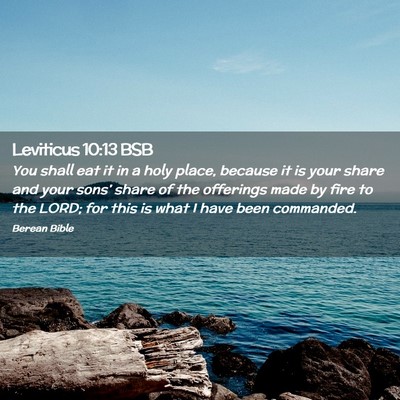 Picture 02 - Leviticus 10:13 BSB - You shall eat it in a holy place, because it is - Bible Verse Picture