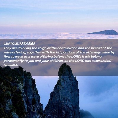 Picture 02 - Leviticus 10:15 BSB - They are to bring the thigh of the contribution - Bible Verse Picture