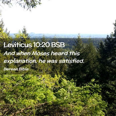 Picture 02 - Leviticus 10:20 BSB - And when Moses heard this explanation, he was - Bible Verse Picture