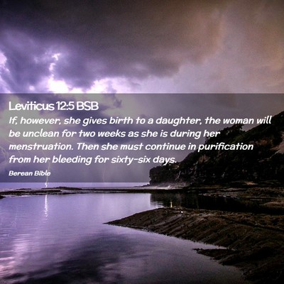 Picture 02 - Leviticus 12:5 BSB - If, however, she gives birth to a daughter, the - Bible Verse Picture