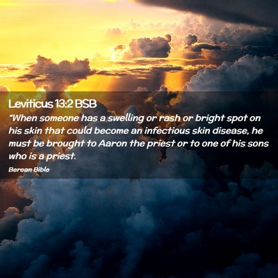Picture 02 - Leviticus 13:2 BSB - “When someone has a swelling or rash or bright - Bible Verse Picture