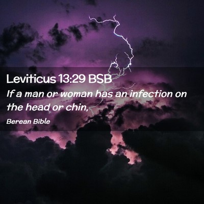 Picture 02 - Leviticus 13:29 BSB - If a man or woman has an infection on the head or - Bible Verse Picture
