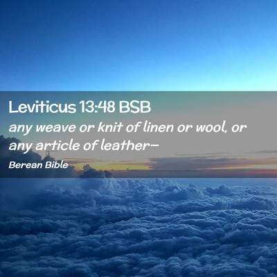 Picture 02 - Leviticus 13:48 BSB - any weave or knit of linen or wool, or any - Bible Verse Picture