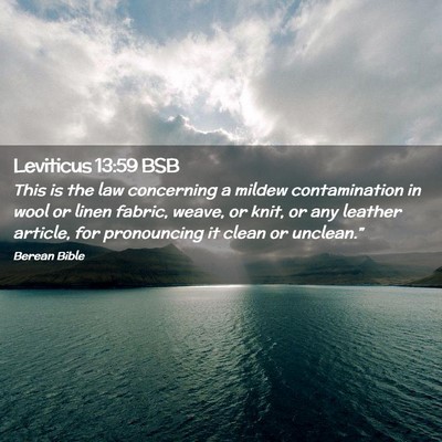 Picture 02 - Leviticus 13:59 BSB - This is the law concerning a mildew contamination - Bible Verse Picture