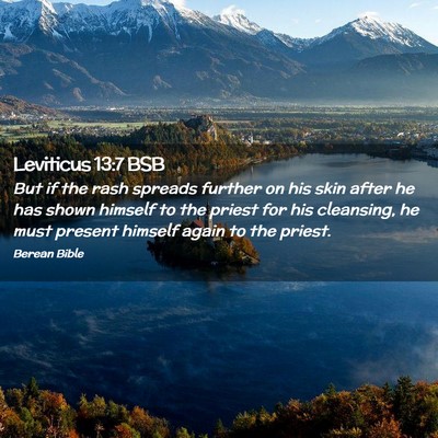 Picture 02 - Leviticus 13:7 BSB - But if the rash spreads further on his skin after - Bible Verse Picture