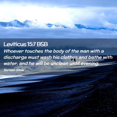 Picture 02 - Leviticus 15:7 BSB - Whoever touches the body of the man with a - Bible Verse Picture