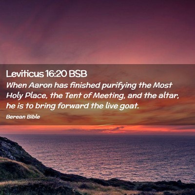 Picture 02 - Leviticus 16:20 BSB - When Aaron has finished purifying the Most Holy - Bible Verse Picture