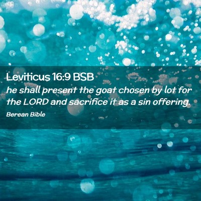 Picture 02 - Leviticus 16:9 BSB - he shall present the goat chosen by lot for the - Bible Verse Picture