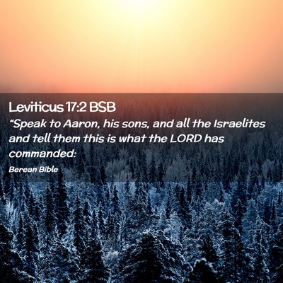 Picture 02 - Leviticus 17:2 BSB - “Speak to Aaron, his sons, and all the - Bible Verse Picture