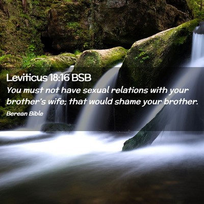 Picture 02 - Leviticus 18:16 BSB - You must not have sexual relations with your - Bible Verse Picture