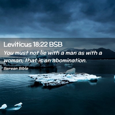 Picture 02 - Leviticus 18:22 BSB - You must not lie with a man as with a woman; that - Bible Verse Picture