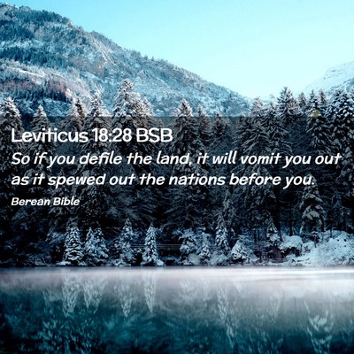 Picture 02 - Leviticus 18:28 BSB - So if you defile the land, it will vomit you out - Bible Verse Picture