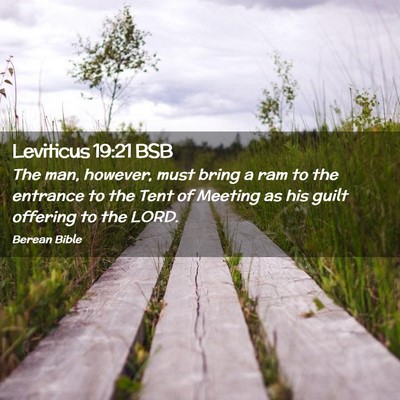 Picture 02 - Leviticus 19:21 BSB - The man, however, must bring a ram to the - Bible Verse Picture