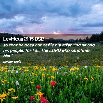 Picture 02 - Leviticus 21:15 BSB - so that he does not defile his offspring among - Bible Verse Picture