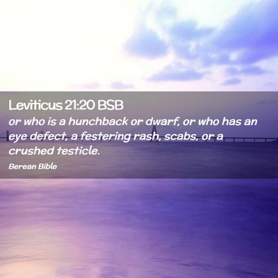 Picture 02 - Leviticus 21:20 BSB - or who is a hunchback or dwarf, or who has an eye - Bible Verse Picture