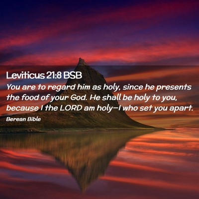 Picture 02 - Leviticus 21:8 BSB - You are to regard him as holy, since he presents - Bible Verse Picture