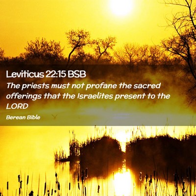Picture 02 - Leviticus 22:15 BSB - The priests must not profane the sacred offerings - Bible Verse Picture
