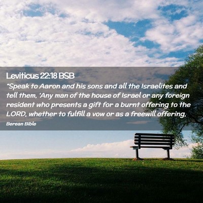Picture 02 - Leviticus 22:18 BSB - “Speak to Aaron and his sons and all the - Bible Verse Picture