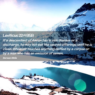 Picture 02 - Leviticus 22:4 BSB - If a descendant of Aaron has a skin disease or a - Bible Verse Picture